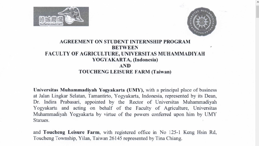 FP UMY Signing MoU With Toucheng Leisure Farm (Taiwan)